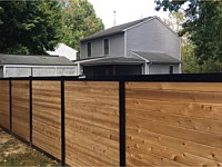 <b>6 foot high Melange  Aluminum Frame with Horizontal Cedar Board Privacy Fence</b>